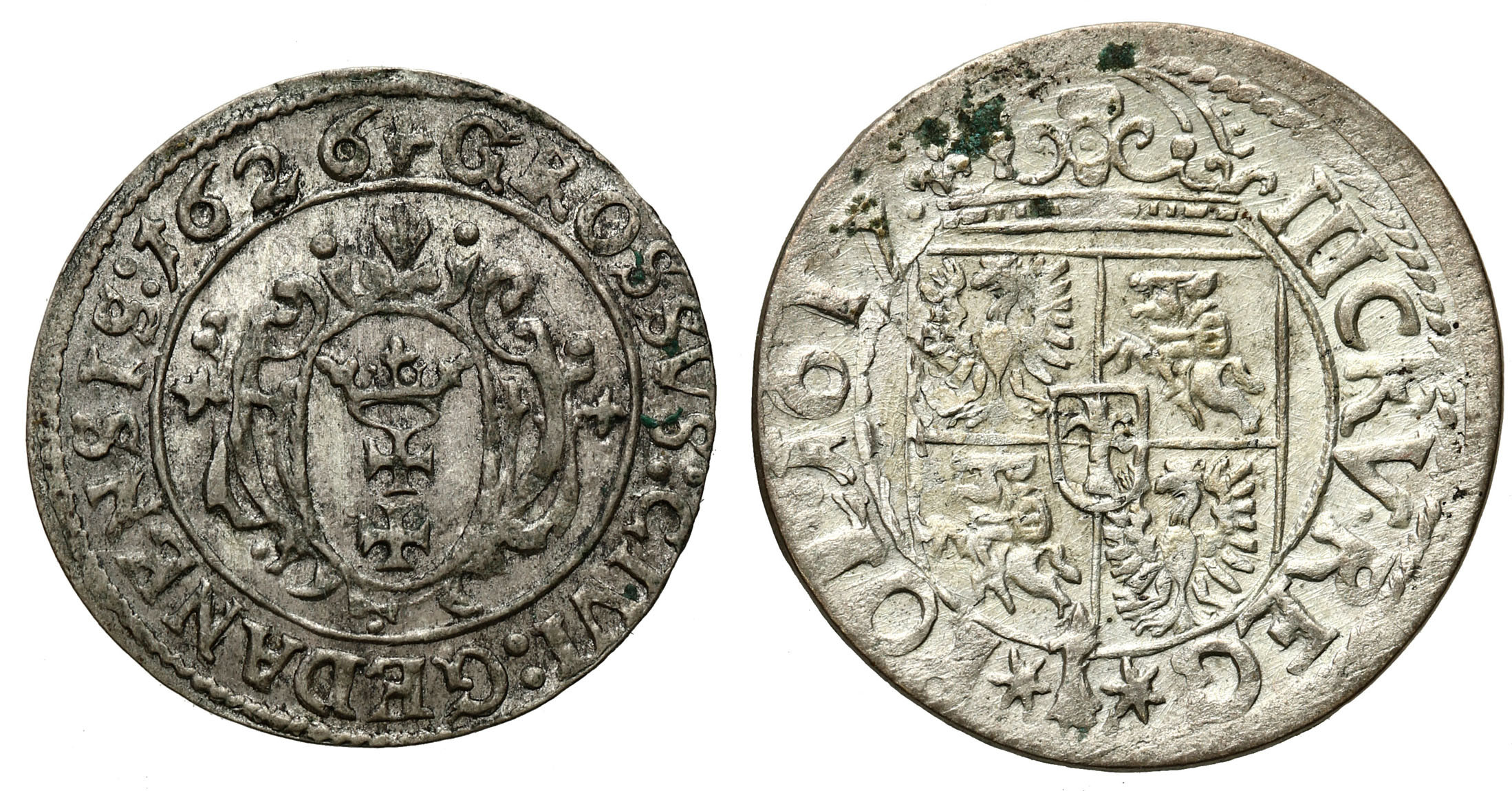 Zygmunt III Waza. Trzykrucierzówka 1617, Kraków, Zygmunt III Waza. Grosz 1626, Gdańsk